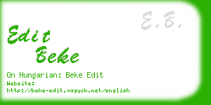 edit beke business card